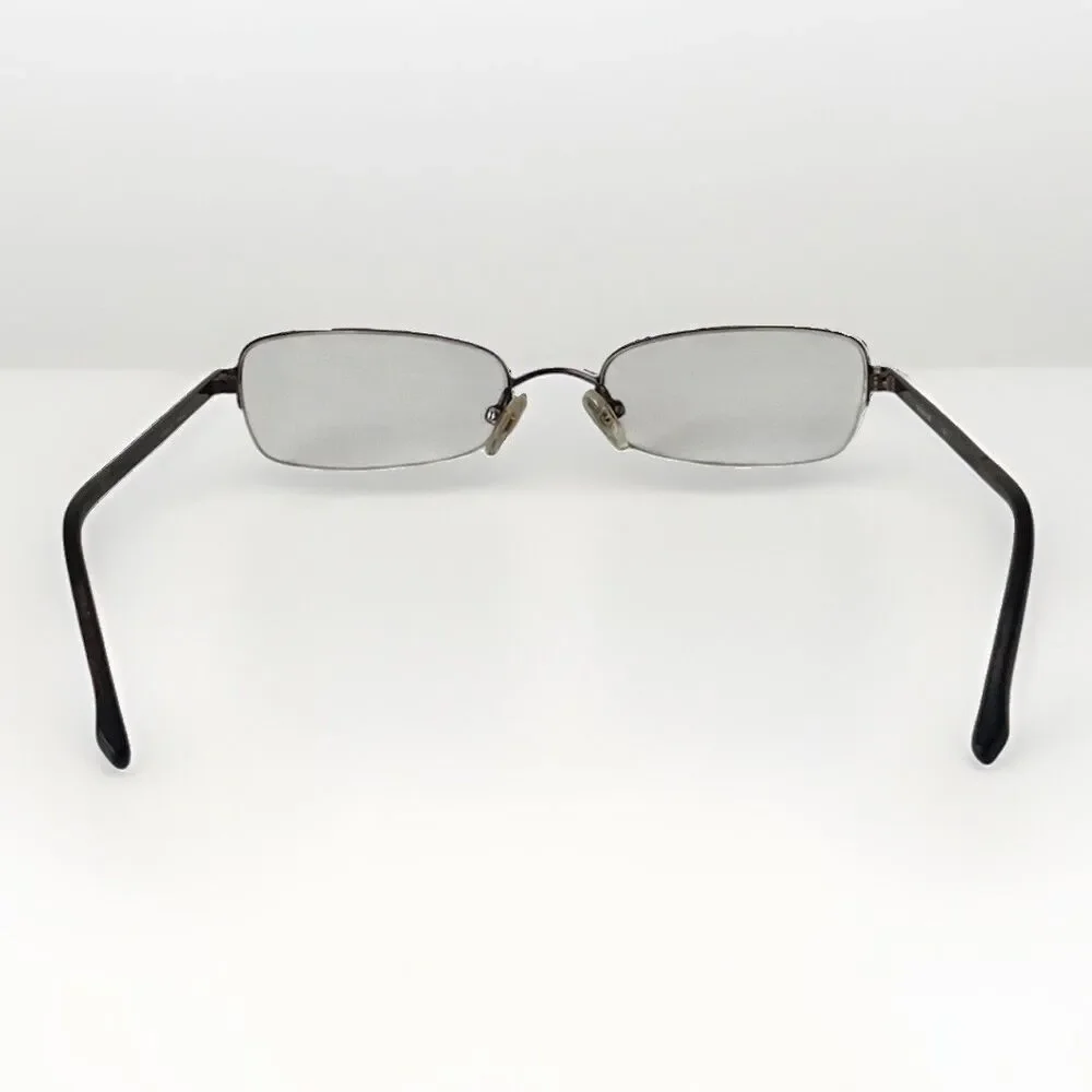 Vera Wang Luxe Impression Half-rim Frames Bronze Titanium Amber Gemstone Detail